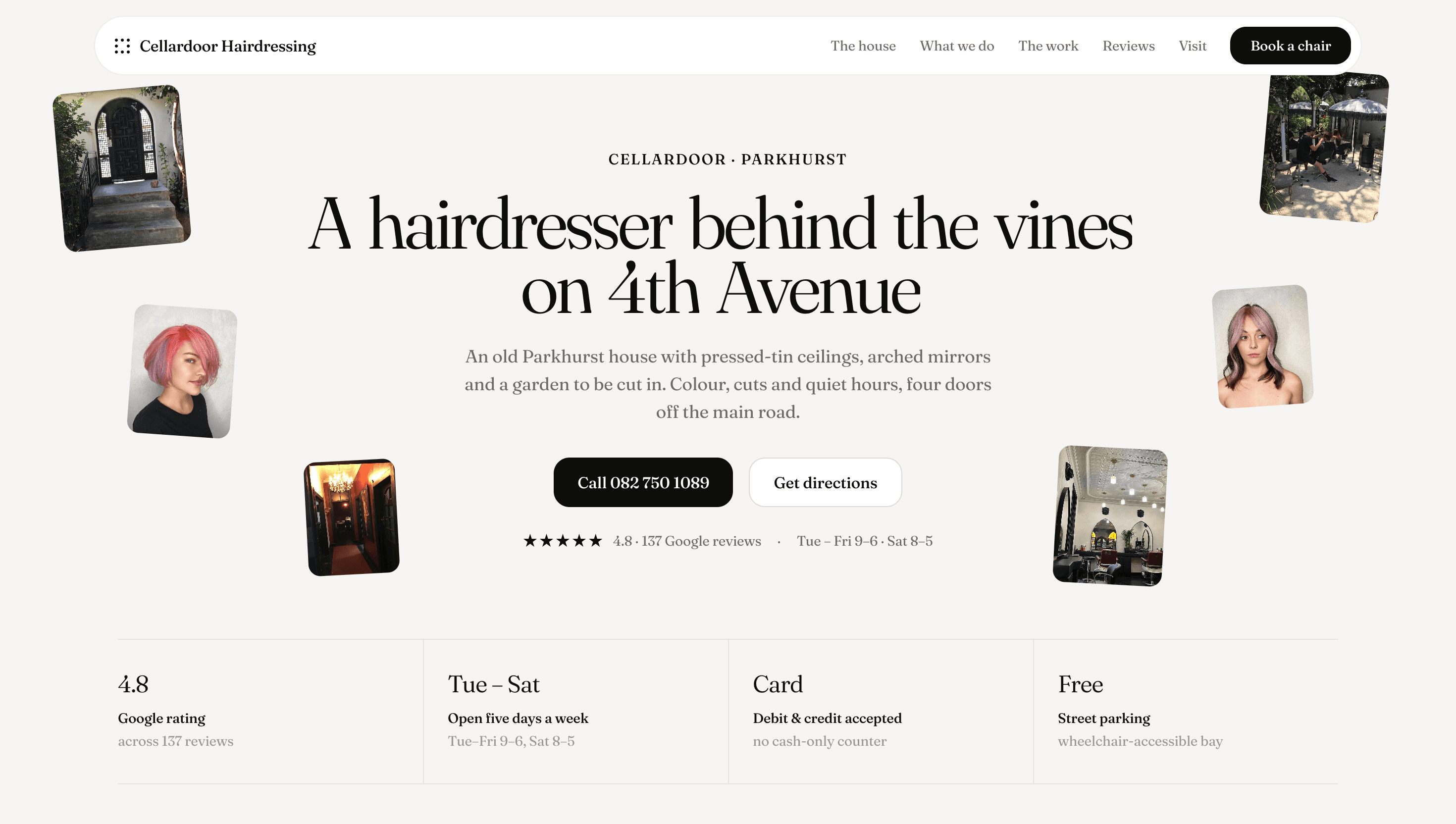 The Cellardoor Hairdressing homepage
