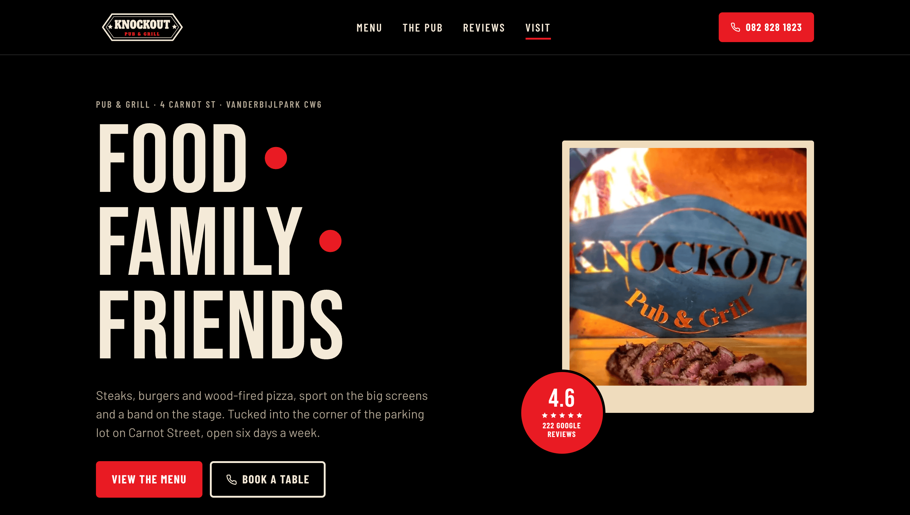 The Knock Out Pub & Grill homepage